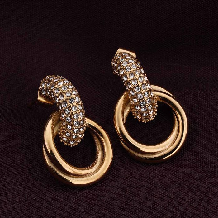 Urban Edge Gold Stud Earrings