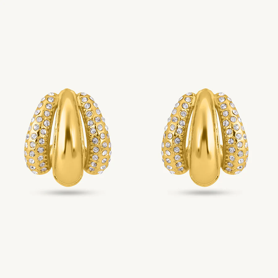 Radiant Gold & Crystal Luxe Earrings