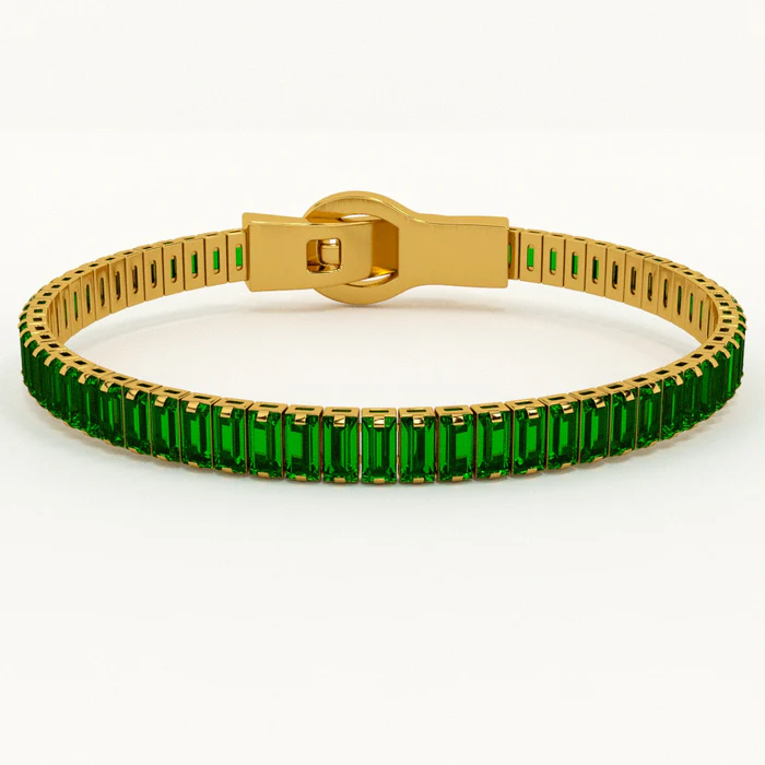Green Baguette Tennis Bracelet