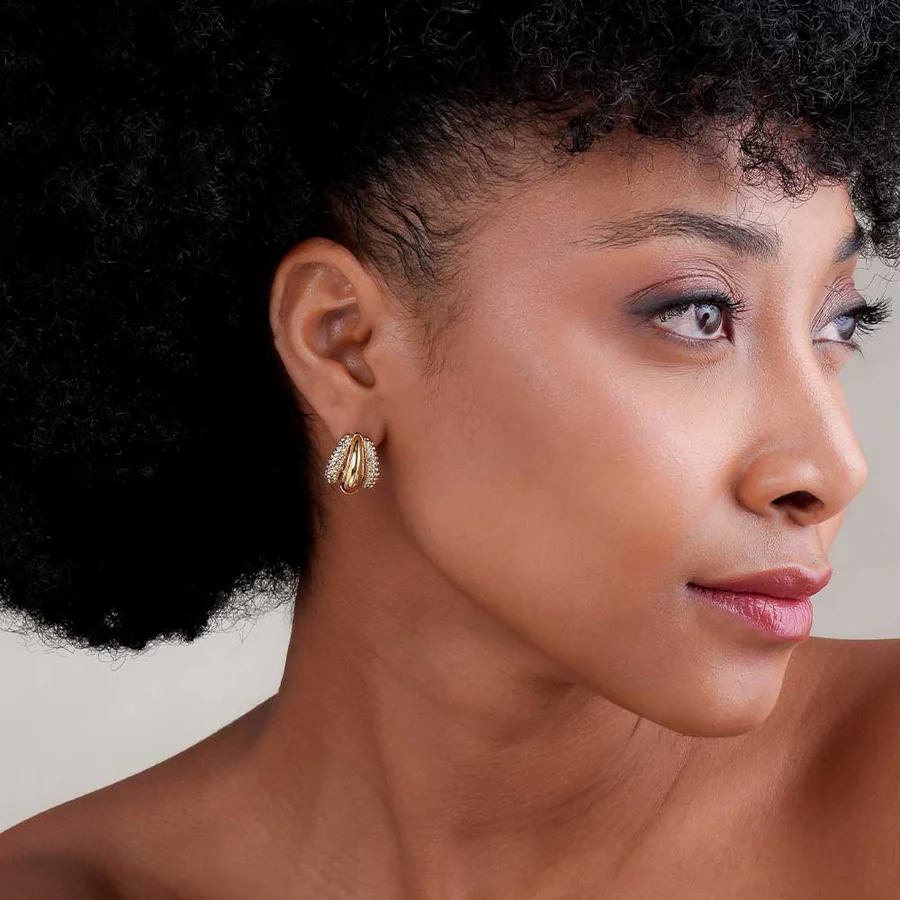 Radiant Gold & Crystal Luxe Earrings