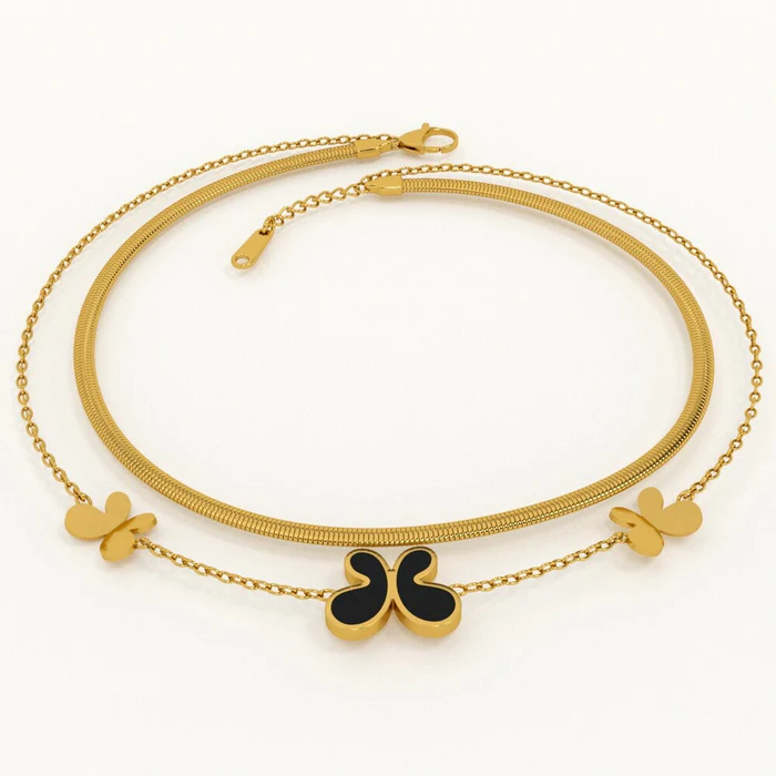 Gold Butterfly Charm Anklet